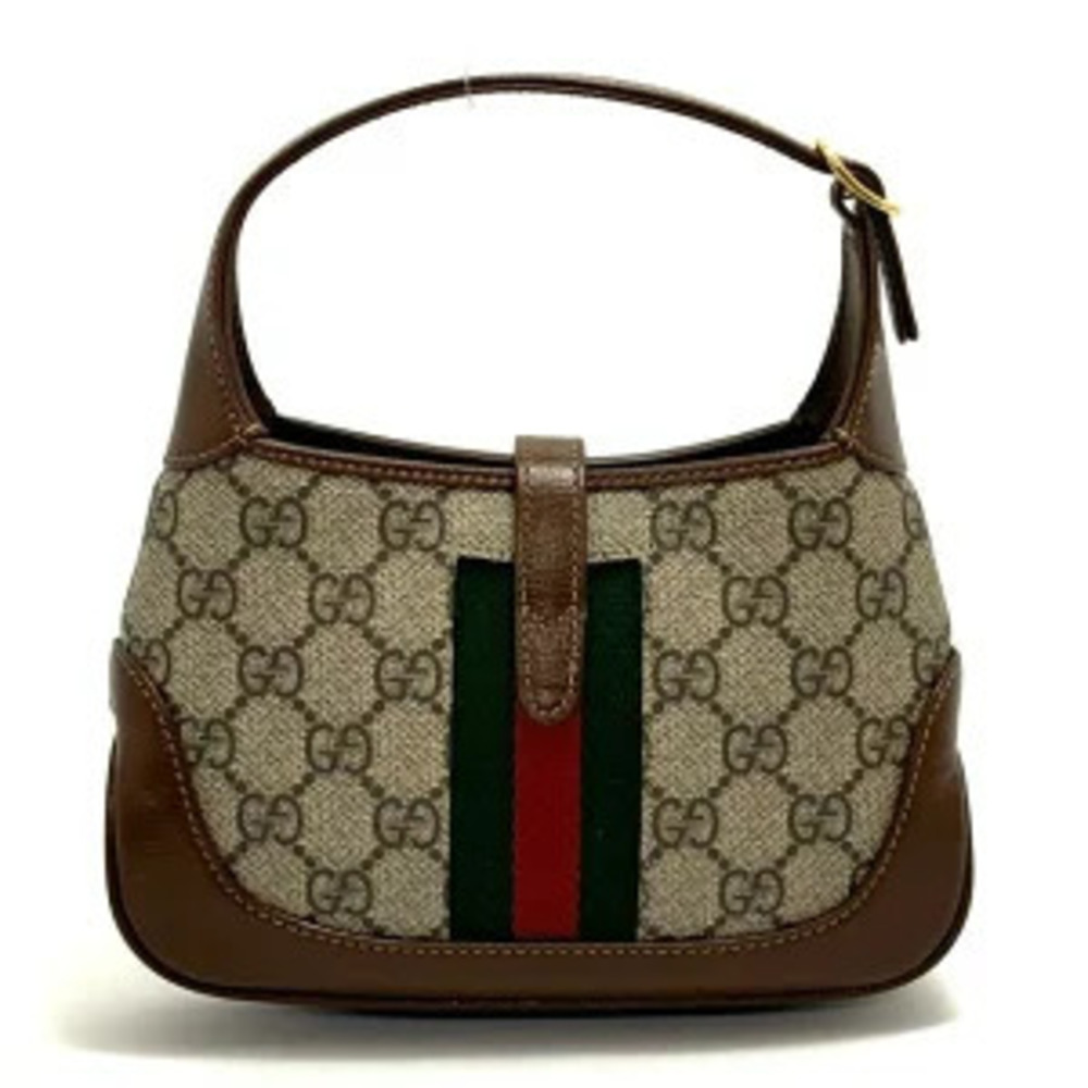 Gucci Jackie GG Supreme Shoulder Bag Leather Brown - Picture 3 of 6